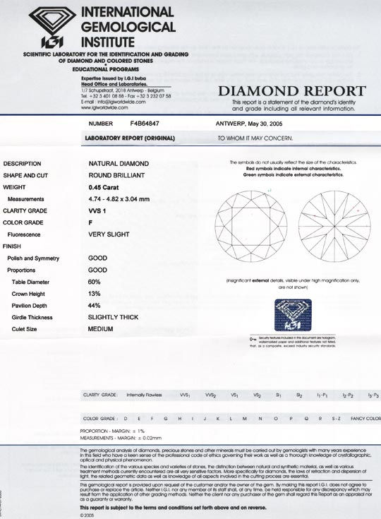 Foto 9 - Diamant IGI, Top Brillant 0,45ct Top Wesselton F, D5547