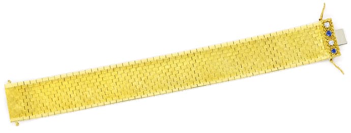 Foto 1 - Breites Goldarmband mit Saphiren und Diamanten, Q3251