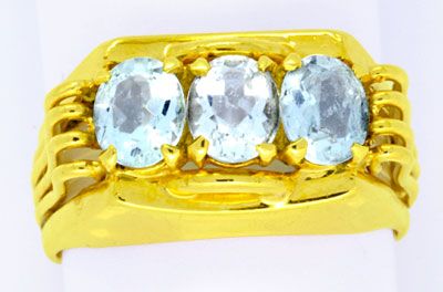 Foto 1 - Designer-Gelbgold-Ring, Spitzen Aquamarine! 14Karat/585, S0929