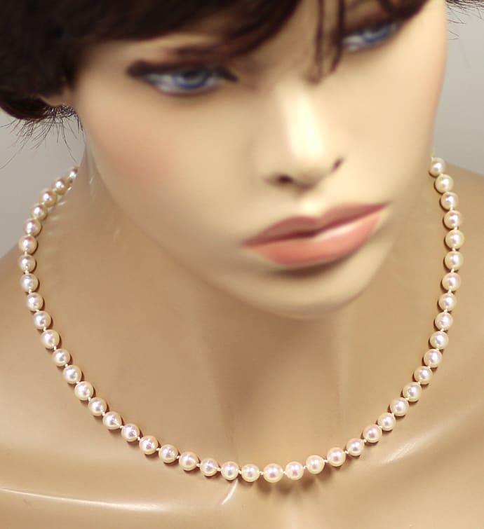 Foto 5 - Feine Akoya Perlenkette mit 18K Rubin Weißgold Schloss, S2004