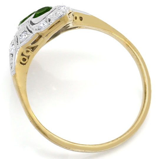 Foto 3 - antiker Art Deco Ring Diamant Rosen und Grüne Turmaline, S3249